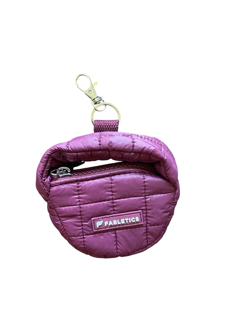 Fabletics Quilted Maroon / Cardinal / Purple Key & Card Holder Pouch NWOT